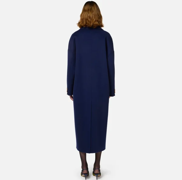 Elisabetta Franchi Capispalla^Cappotto over in lana Navy