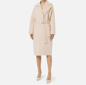 Elisabetta Franchi Capispalla^Cappotto vestaglia in lana Lattice