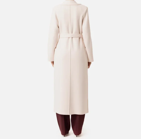 Elisabetta Franchi Capispalla^Cappotto vestaglia in lana e cashmere con stemma Lattice