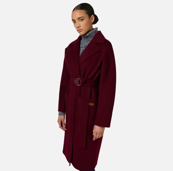 Elisabetta Franchi Capispalla^Cappotto vestaglia in lana RougeNoir