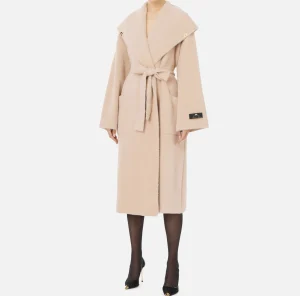 Elisabetta Franchi Capispalla^Cappotto vestaglia in maglia Carne