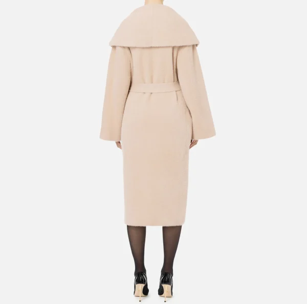 Elisabetta Franchi Capispalla^Cappotto vestaglia in maglia Carne