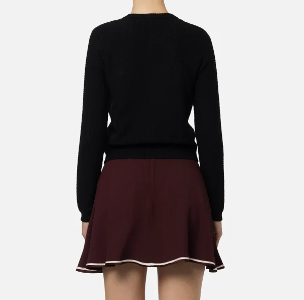 Elisabetta Franchi Maglieria E Felpe^Cardigan in lana bouclé con tasche in vela tecnica Nero