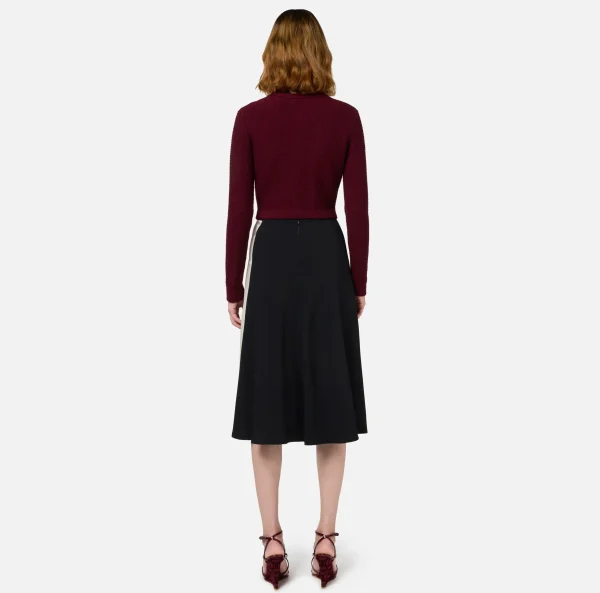 Elisabetta Franchi Maglieria E Felpe^Cardigan in lana bouclé con ricamo RougeNoir