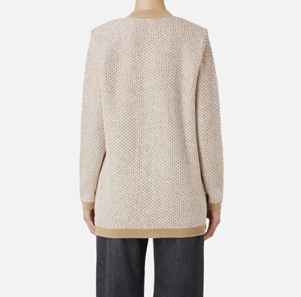 Elisabetta Franchi Maglieria E Felpe^Cardigan in lana con filo paillettes Camel/Gold