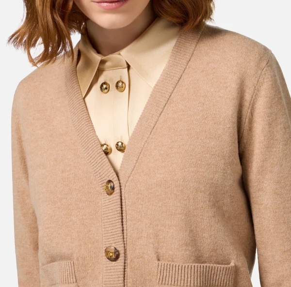 Elisabetta Franchi Maglieria E Felpe^Cardigan in misto cashmere CamelMelange