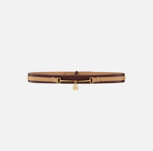 Elisabetta Franchi Cinture^Cintura bicolore con morsetto Camel/RougeNoir