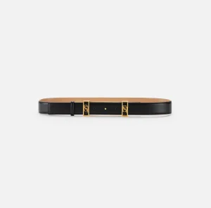 Elisabetta Franchi Cinture^Cintura in materiale sintetico effetto pelle con passanti logo Nero