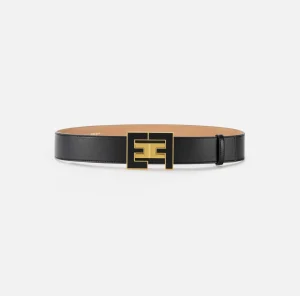Elisabetta Franchi Cinture^Cintura in materiale sintetico effetto pelle con placca logo Nero