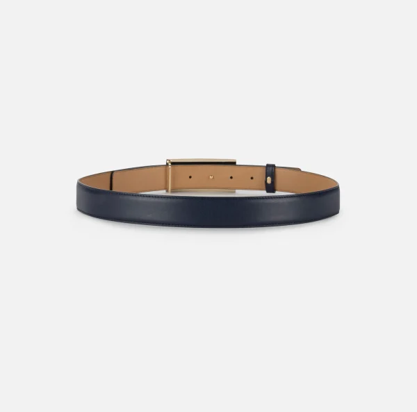 Elisabetta Franchi Cinture^Cintura in materiale sintetico effetto pelle con fibbia logo Navy