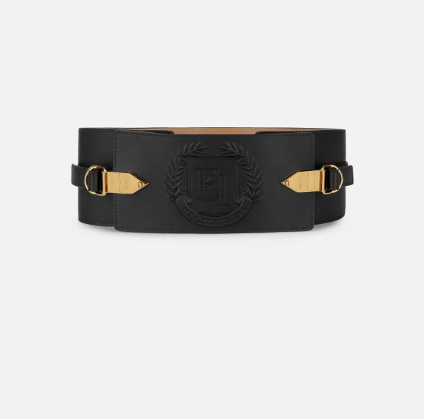 Elisabetta Franchi Cinture^Cintura in pelle a portafoglio con logo Nero