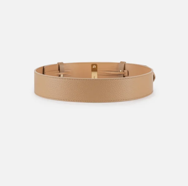 Elisabetta Franchi Cinture^Cintura in pelle con chiusura a incastro Camel