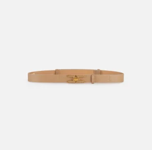 Elisabetta Franchi Cinture^Cintura in pelle con girello logo Camel