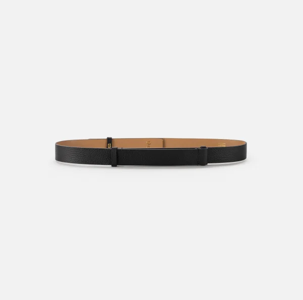 Elisabetta Franchi Cinture^Cintura in pelle con girello logo Nero