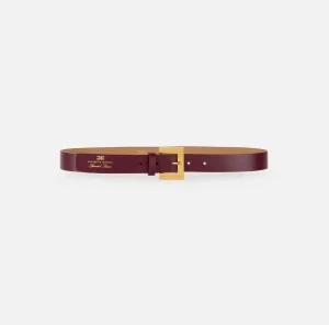 Elisabetta Franchi Cinture^Cintura in pelle con logo stampato RougeNoir