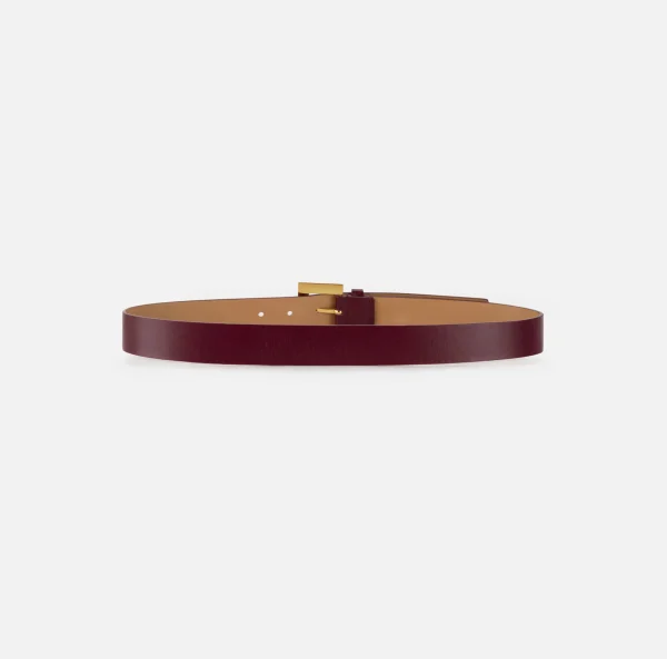 Elisabetta Franchi Cinture^Cintura in pelle con logo stampato RougeNoir