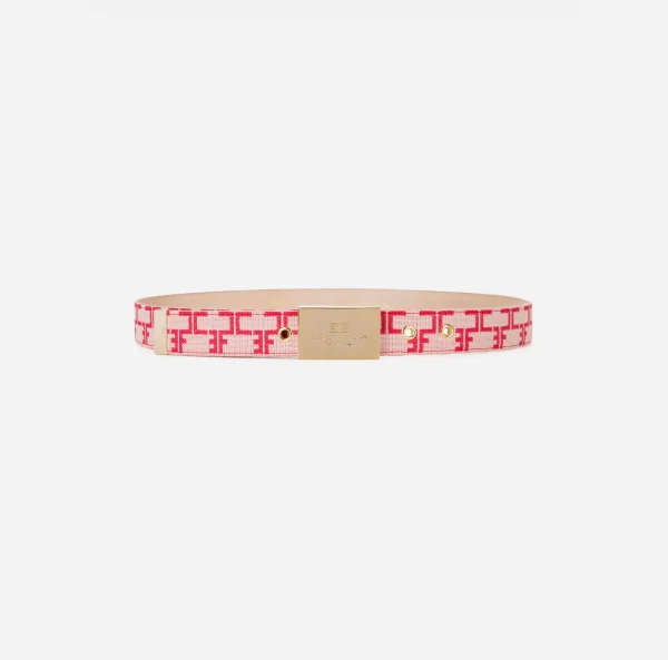 Elisabetta Franchi Cinture^Cintura Pattern Monogram Burro/Rosso