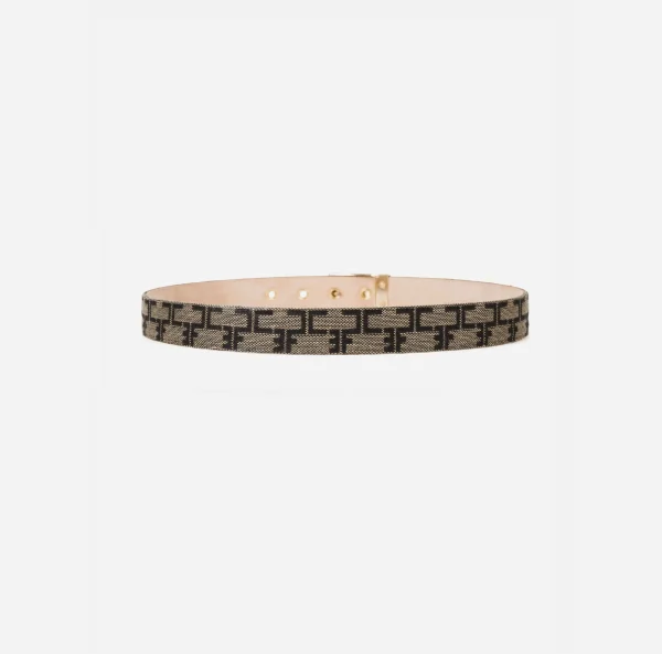 Elisabetta Franchi Cinture^Cintura Pattern Monogram Liquirizia/Nero
