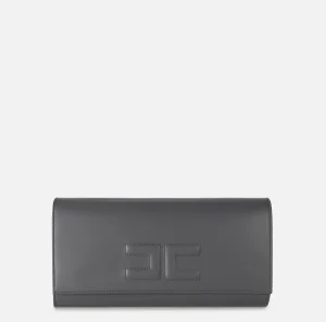 Elisabetta Franchi Clutch^Clutch baguette in nappa con logo embossed Steel