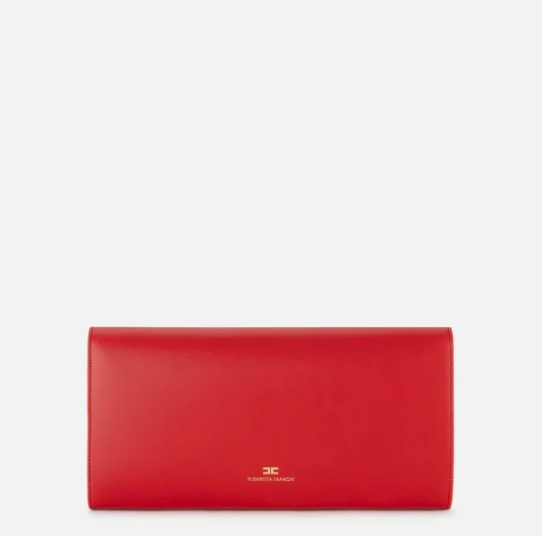 Elisabetta Franchi Clutch^Clutch baguette in nappa con logo embossed RedPassion