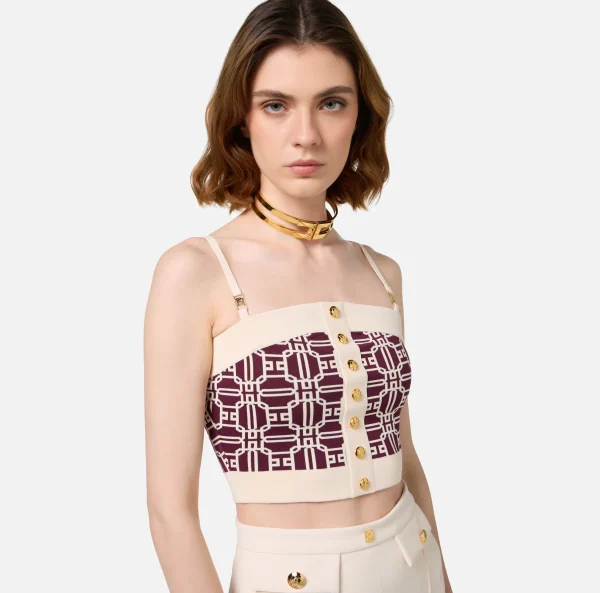 Elisabetta Franchi Bijoux^Collana choker rigida in metallo dorato OroGiallo
