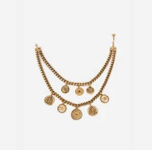 Elisabetta Franchi Bijoux^Collana Girocollo Con Doppio Filo Di Catena OroVintage
