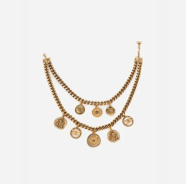 Elisabetta Franchi Bijoux^Collana Girocollo Con Doppio Filo Di Catena OroVintage