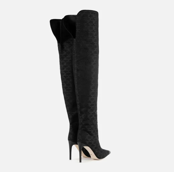 Elisabetta Franchi Stivali^Cuissardes Monogram Nero