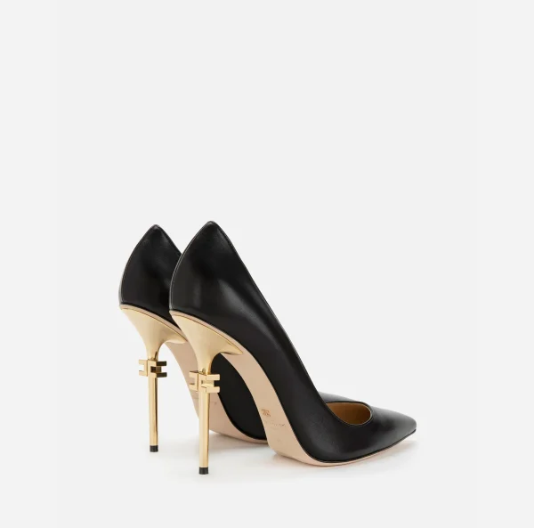 Elisabetta Franchi Décolleté^Décolleté Con Tacco Logato Nero