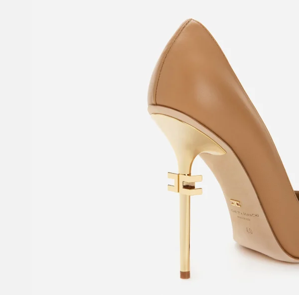 Elisabetta Franchi Décolleté^Décolleté Con Tacco Logato Cammello