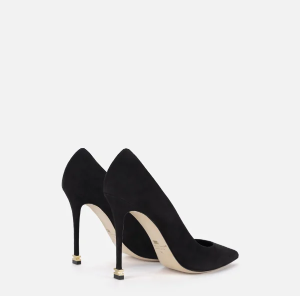 Elisabetta Franchi Décolleté^Décolleté in camoscio con logo Étoile Nero