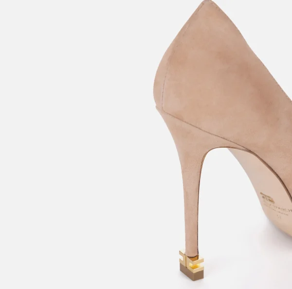 Elisabetta Franchi Décolleté^Décolleté in camoscio con logo Étoile Skin