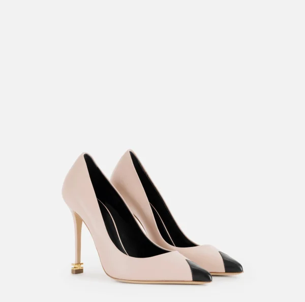 Elisabetta Franchi Décolleté^Décolleté in nappa con puntalino Étoile Carne/Nero