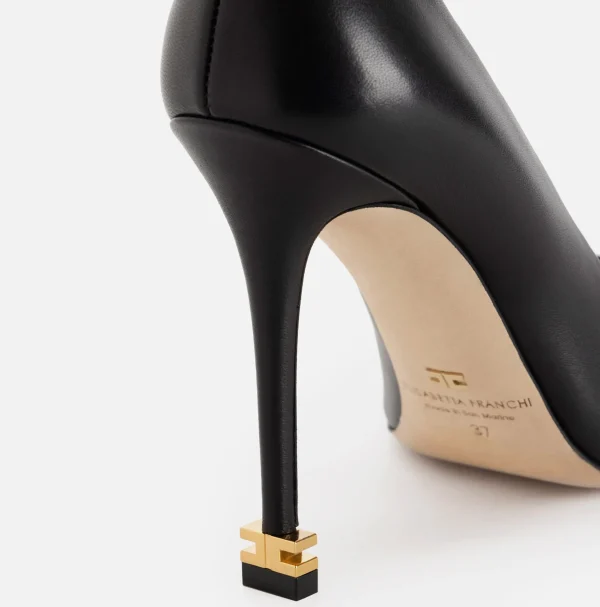 Elisabetta Franchi Décolleté^Décolleté in nappa con puntalino Étoile Nero