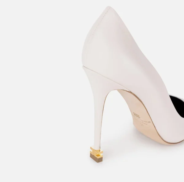 Elisabetta Franchi Décolleté^Décolleté in nappa con puntalino Étoile Burro/Nero