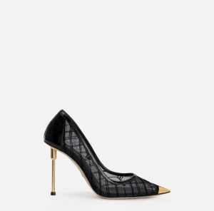 Elisabetta Franchi Décolleté^Décolleté in rete con logo in flock Nero