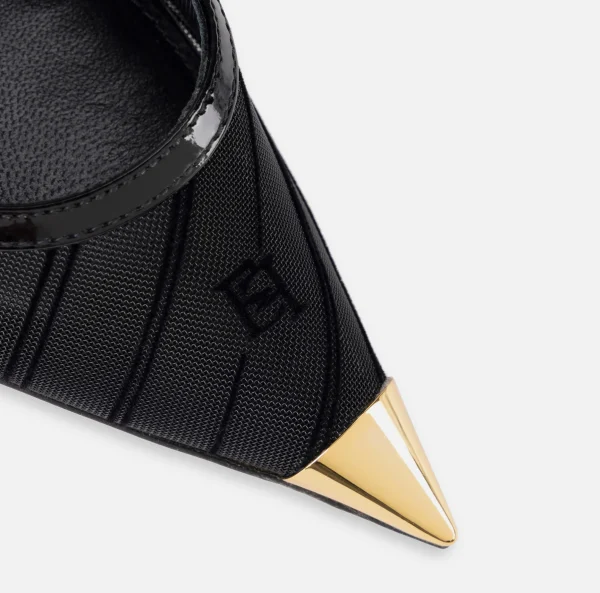 Elisabetta Franchi Décolleté^Décolleté in rete con logo in flock Nero