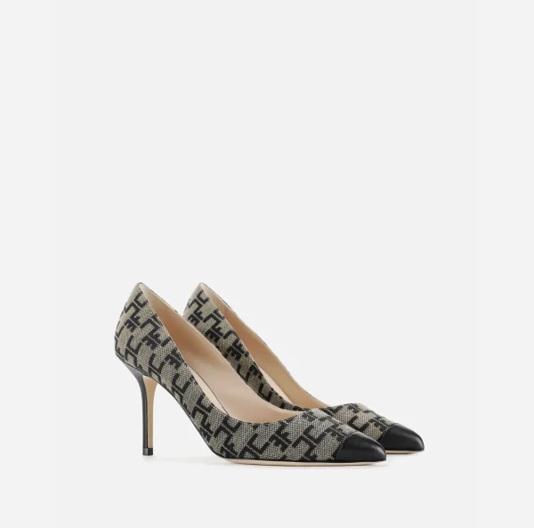 Elisabetta Franchi Décolleté^Decolleté Monogram Cammello/Blu