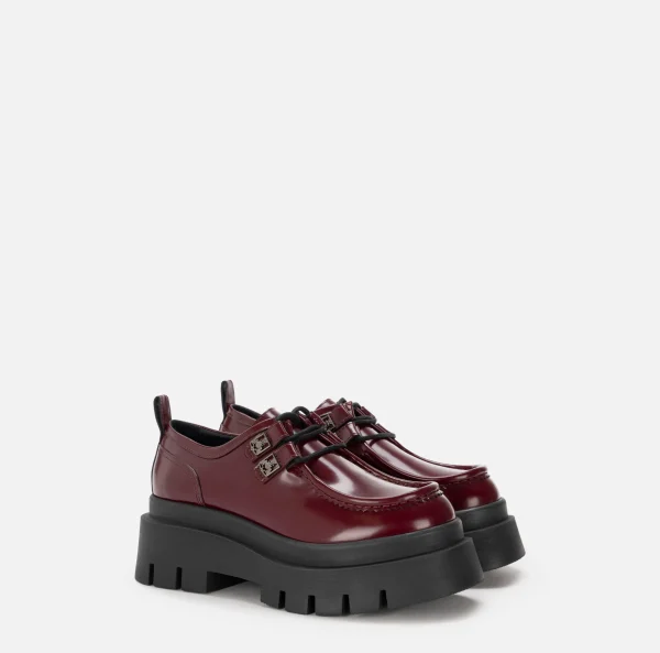 Elisabetta Franchi Sneakers E Scarpe Basse^Derby in pelle con plateau RougeNoir