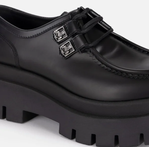 Elisabetta Franchi Sneakers E Scarpe Basse^Derby in pelle con plateau Nero