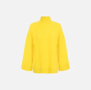 Elisabetta Franchi Maglieria E Felpe^Dolcevita in misto cashmere con logo Mimosa/Nero