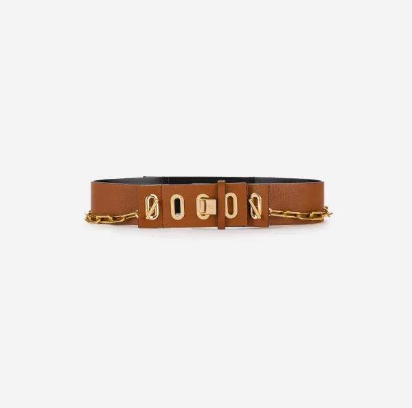 Elisabetta Franchi Cinture^Dune Belt Cuoio/Nero