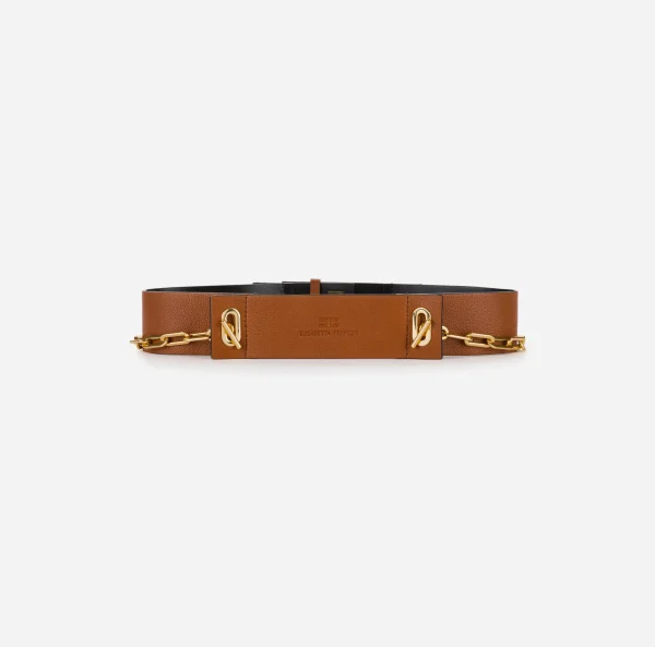 Elisabetta Franchi Cinture^Dune Belt Cuoio/Nero