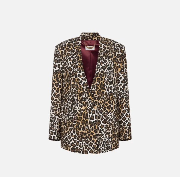 Elisabetta Franchi Tailleur | Giacche & Trench^Giacca doppiopetto in crêpe Animalier