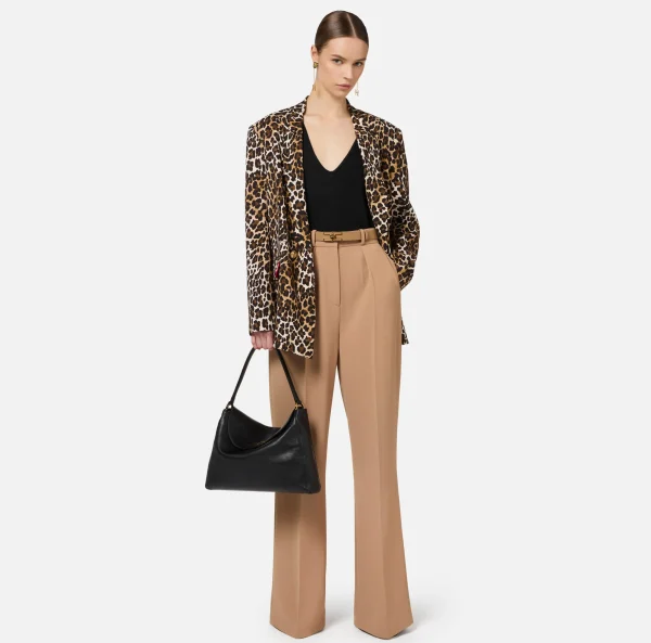 Elisabetta Franchi Tailleur | Giacche & Trench^Giacca doppiopetto in crêpe Animalier