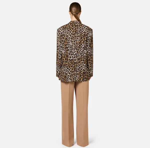 Elisabetta Franchi Tailleur | Giacche & Trench^Giacca doppiopetto in crêpe Animalier