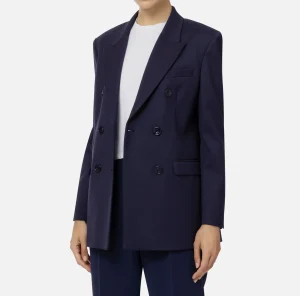 Elisabetta Franchi Tailleur | Giacche & Trench^Giacca doppiopetto in fresco di lana Navy