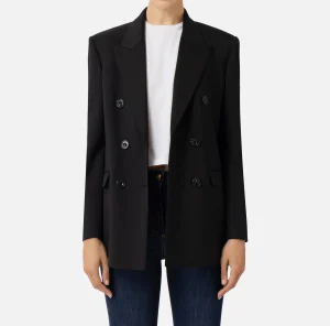 Elisabetta Franchi Tailleur | Giacche & Trench^Giacca doppiopetto in fresco di lana Nero