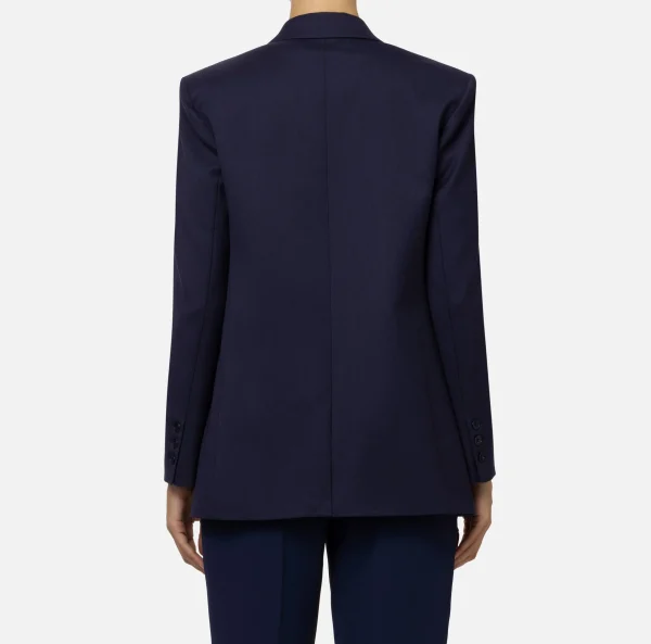 Elisabetta Franchi Tailleur | Giacche & Trench^Giacca doppiopetto in fresco di lana Navy