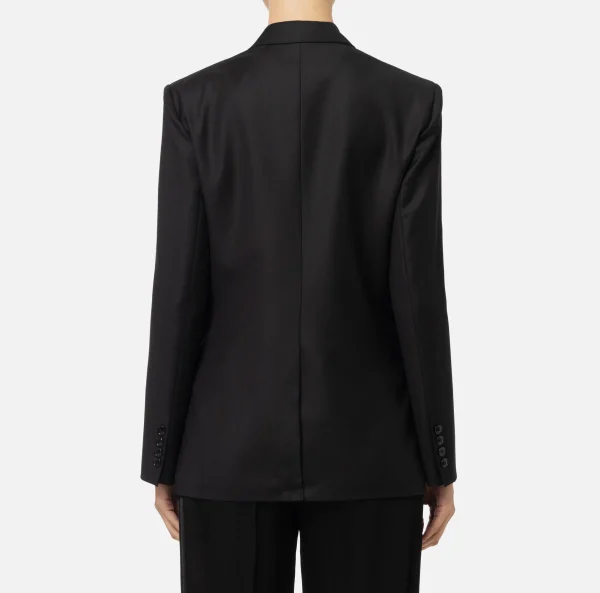Elisabetta Franchi Giacche & Trench^Giacca doppiopetto in fresco di lana con patch Nero